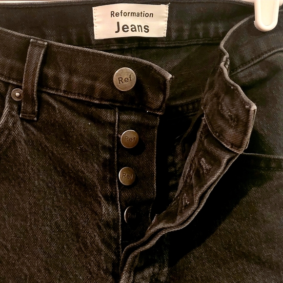 Reformation jeans, size 26, black, high rise crop - Picture 1 of 10